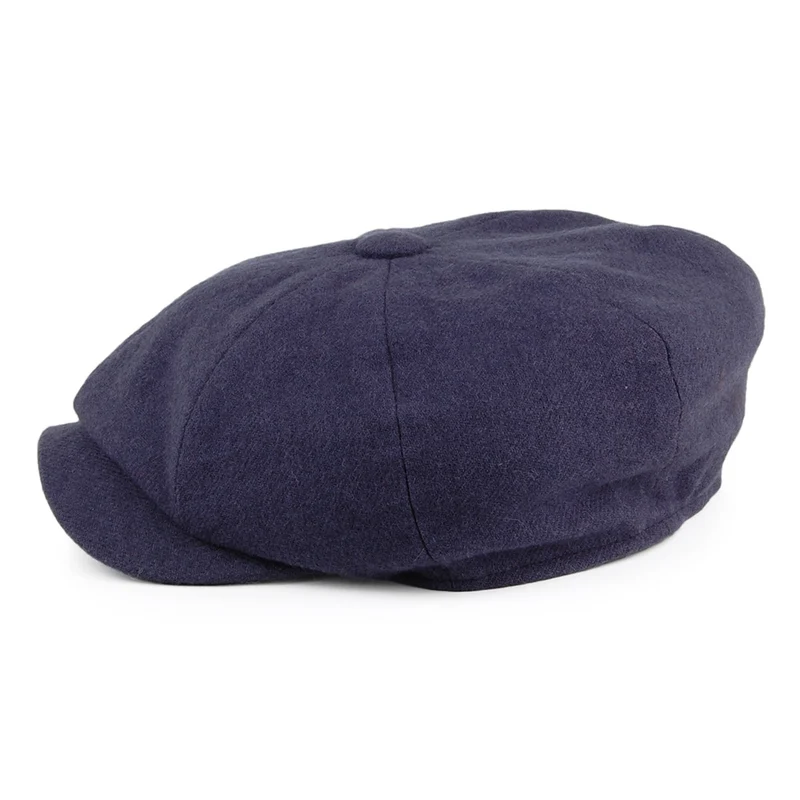 Casquette Gavroche en Satin de Laine Joshua Ellis bleu marine CHRISTYS