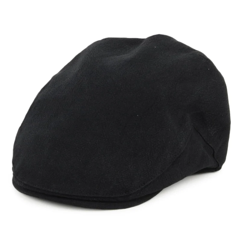 Casquette Plate en Lin et Coton Épais Skye Balmoral noir CHRISTYS