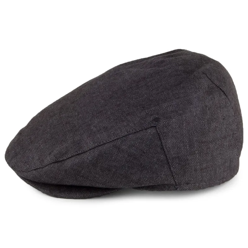 Casquette Plate en Lin Irlandais anthracite FAILSWORTH