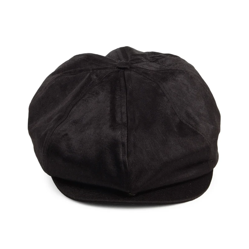 Casquette Gavroche en Satin Brood noir BRIXTON