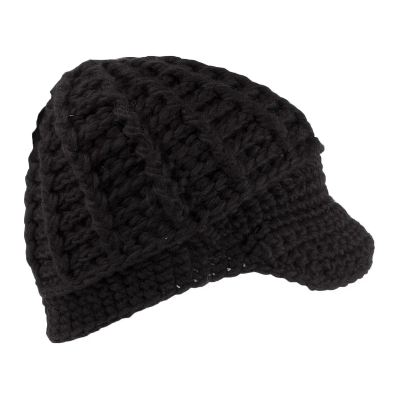 Bonnet à Visière en Crochet Letizia noir SCALA