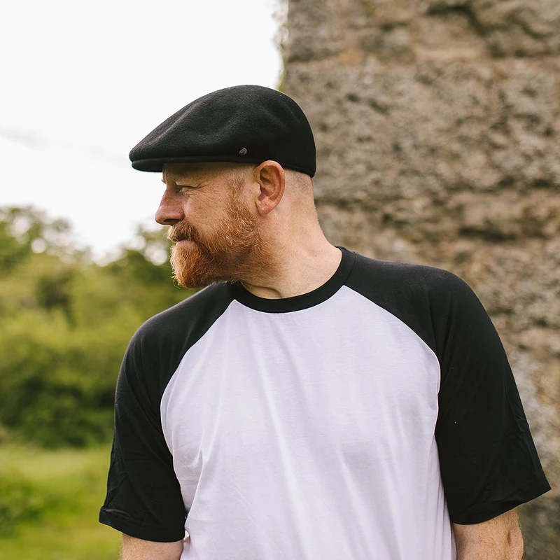 Casquette Plate en Laine Classic noir JAXON & JAMES