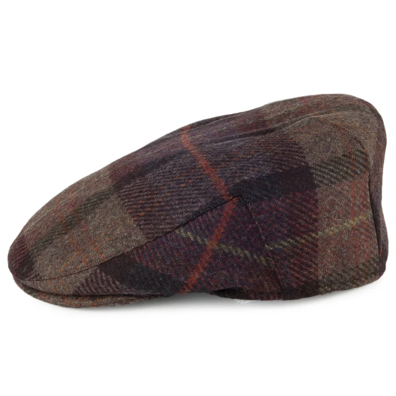 Casquette Plate en Laine Cambridge panaché de marrons FAILSWORTH