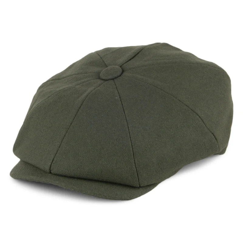 Casquette Gavroche en Laine Melton olive CHRISTYS