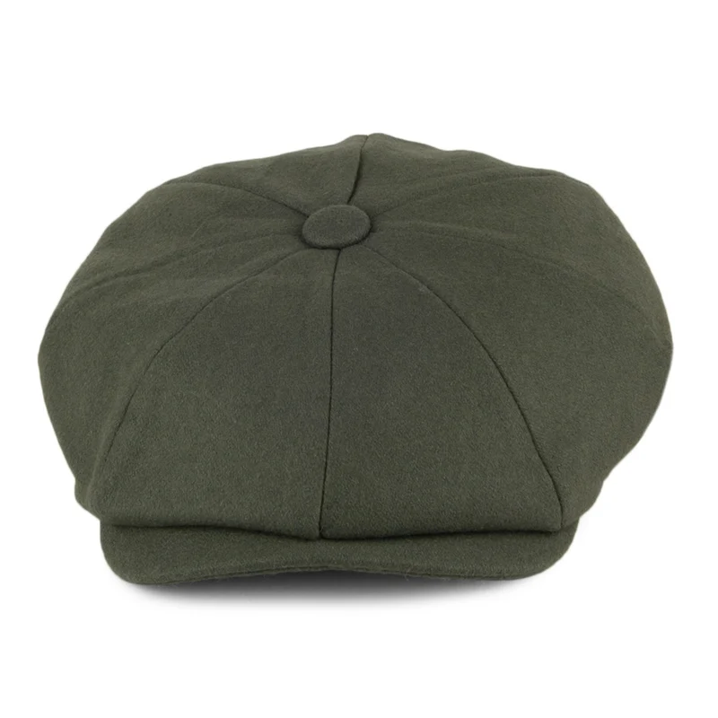 Casquette Gavroche en Laine Melton olive CHRISTYS