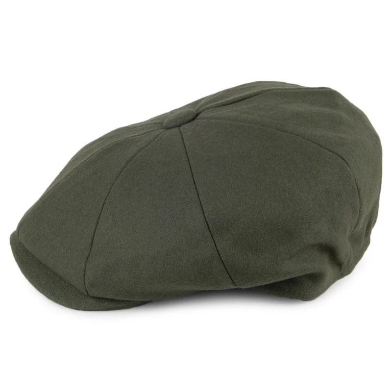Casquette Gavroche en Laine Melton olive CHRISTYS
