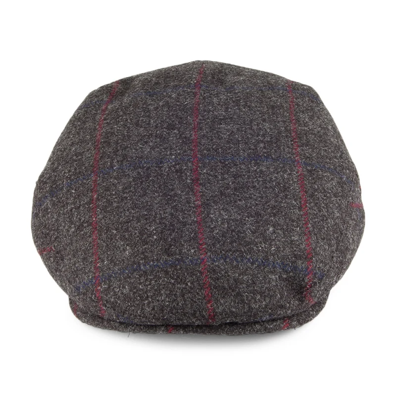 Casquette Plate en Tweed Balmoral Country anthracite CHRISTYS
