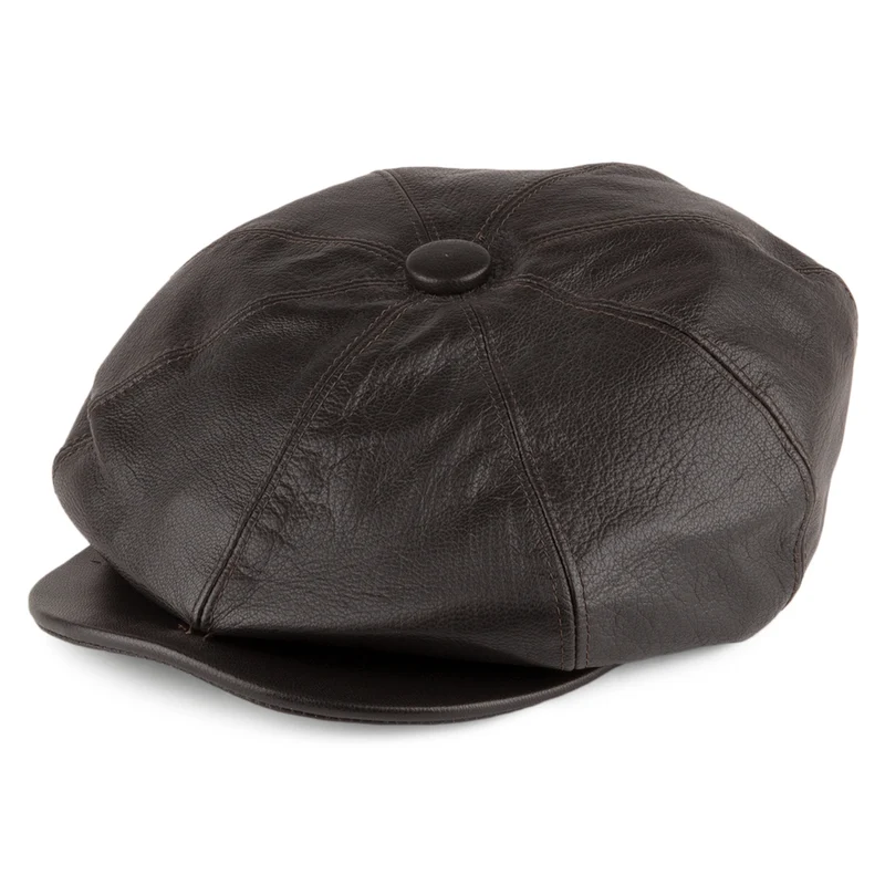 Casquette Gavroche en Cuir Urban marron OLNEY