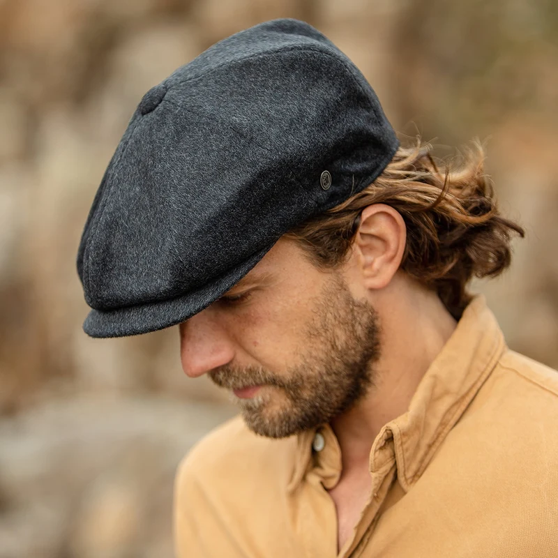 Casquette Gavroche en Pure Laine Harlem anthracite JAXON & JAMES