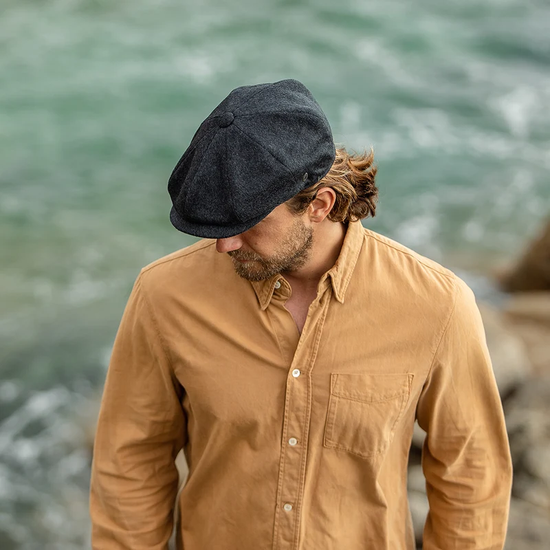 Casquette Gavroche en Pure Laine Harlem anthracite JAXON & JAMES