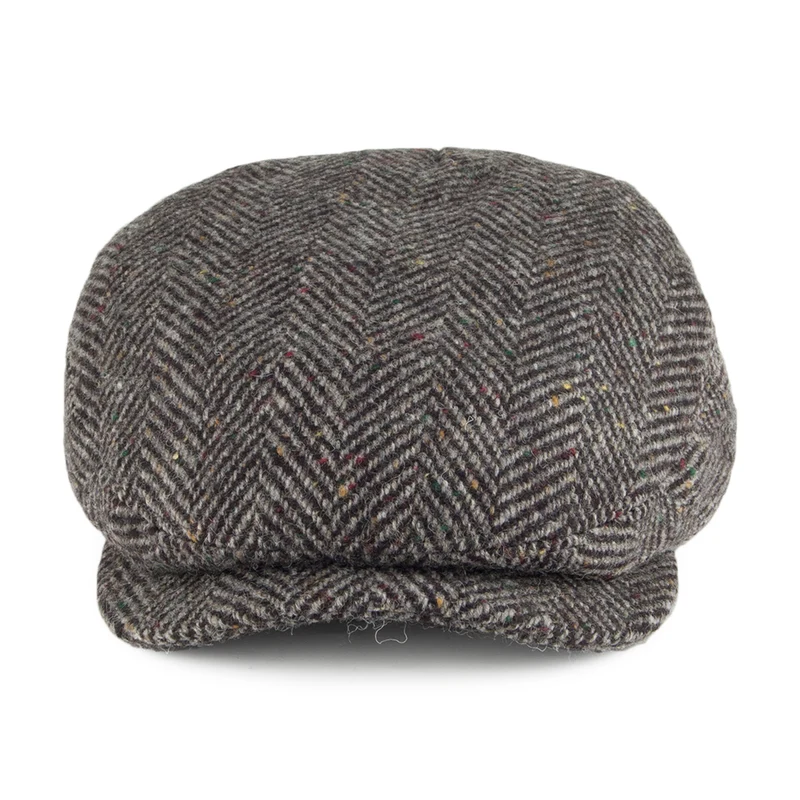 Casquette Plate en Tweed du Donegal Windsor anthracite FAILSWORTH