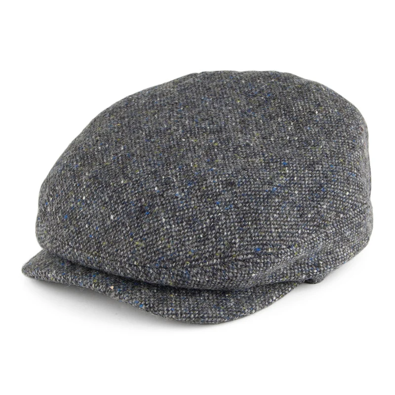 Casquette Plate en Tweed du Donegal Windsor bleu-gris FAILSWORTH