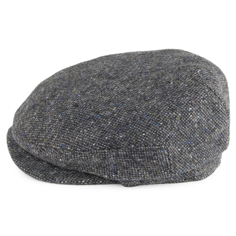 Casquette Plate en Tweed du Donegal Windsor bleu-gris FAILSWORTH