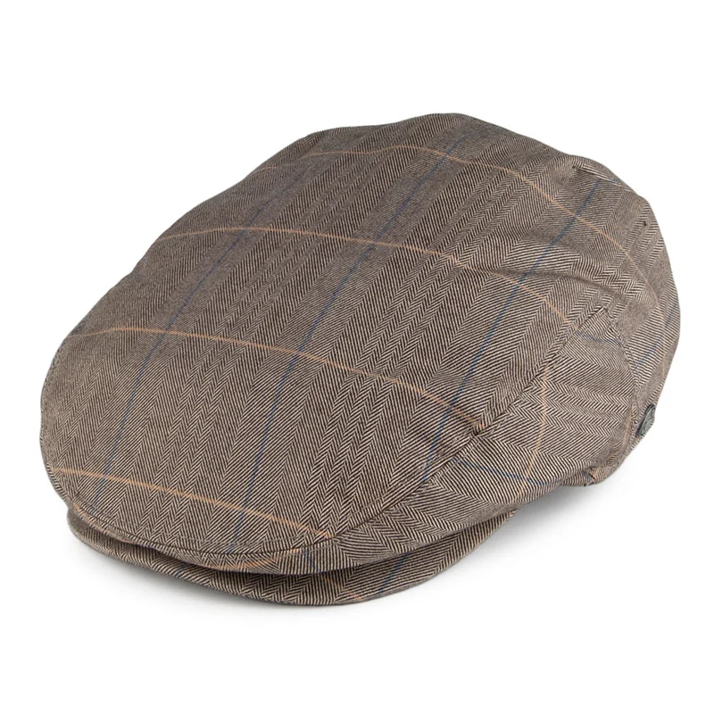 Casquette Plate Burgess marron mélangé JAXON & JAMES