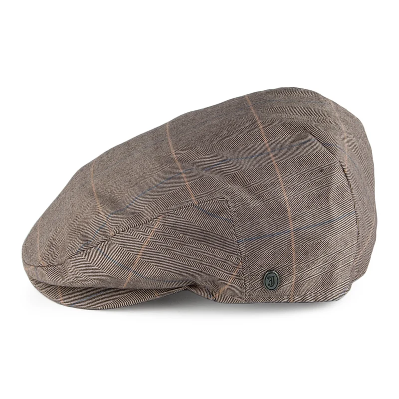 Casquette Plate Burgess marron mélangé JAXON & JAMES