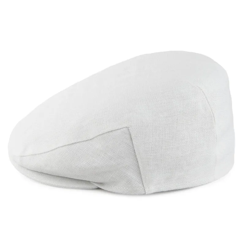 Casquette Plate en Lin Irlandais blanc FAILSWORTH