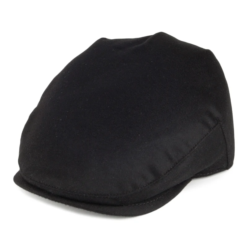 Casquette Plate en Pur Cachemire Balmoral noir CHRISTYS