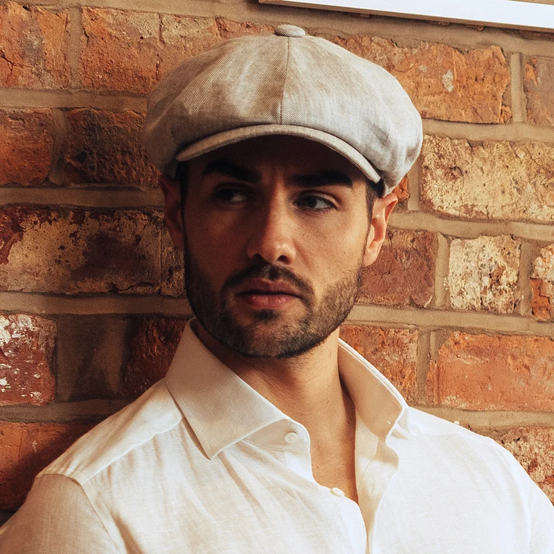 Casquette Gavroche en Lin Alfie naturel FAILSWORTH