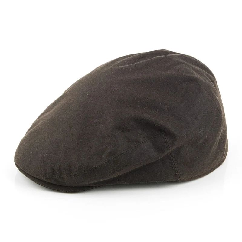 Casquette Plate en Coton Ciré Britannique olive FAILSWORTH