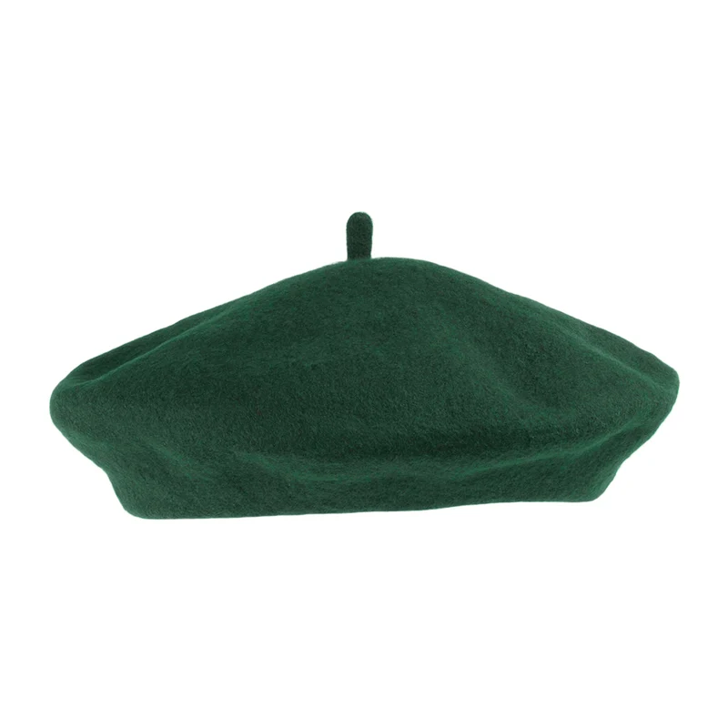 Béret Tendance en Laine vert foncé