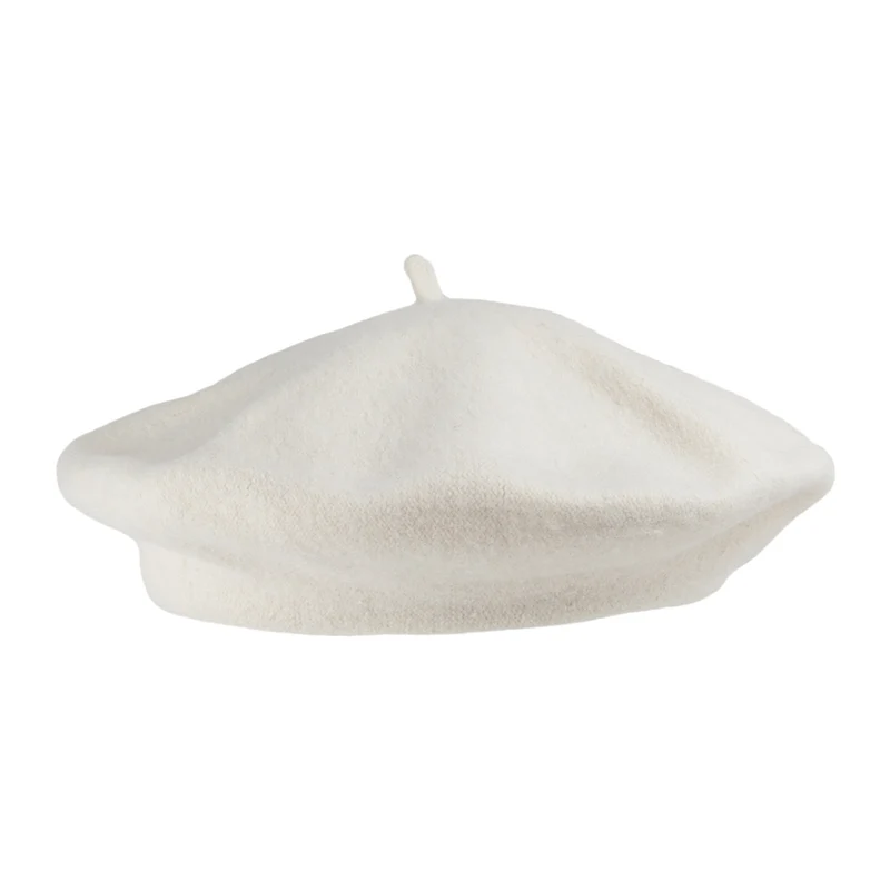 Béret Tendance en Laine blanc cassé