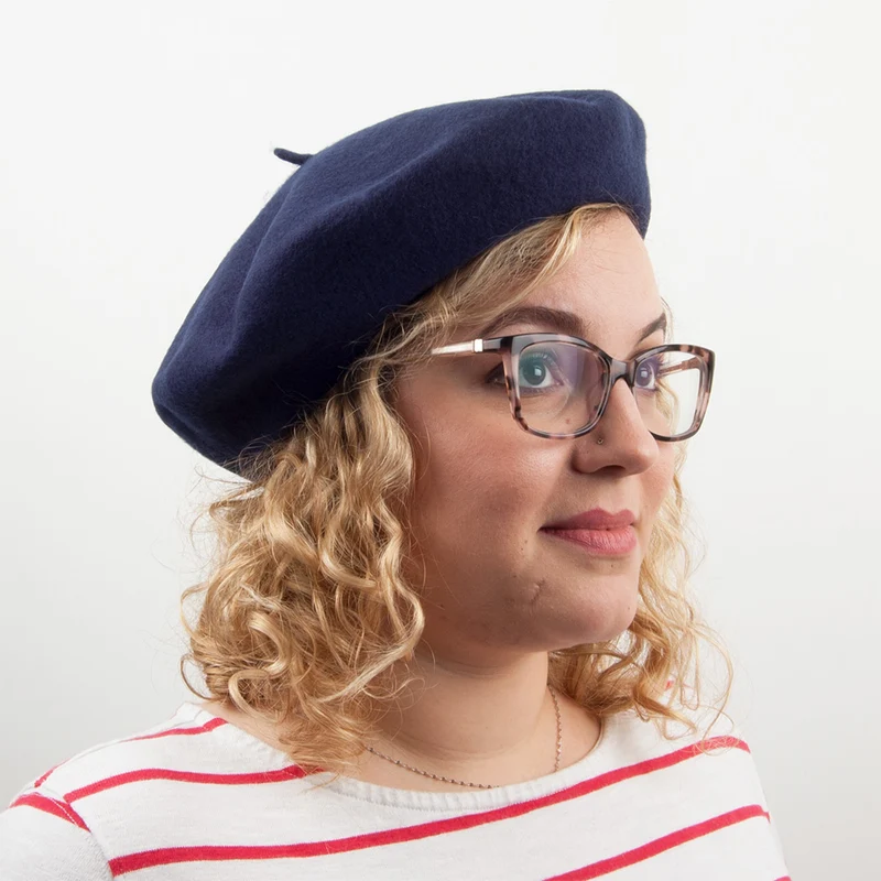 Béret Tendance en Laine bleu marine