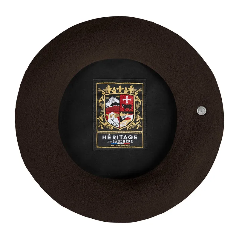 Béret Authentique en Laine Mérinos marron LAULHÈRE