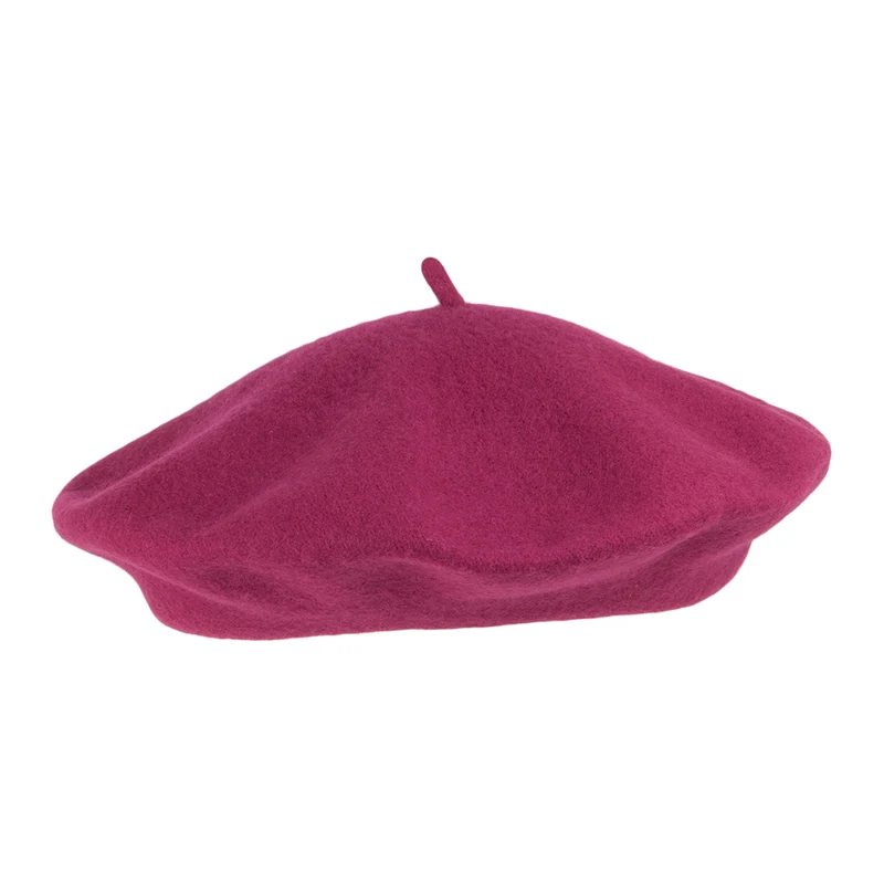Béret Tendance En Laine framboise