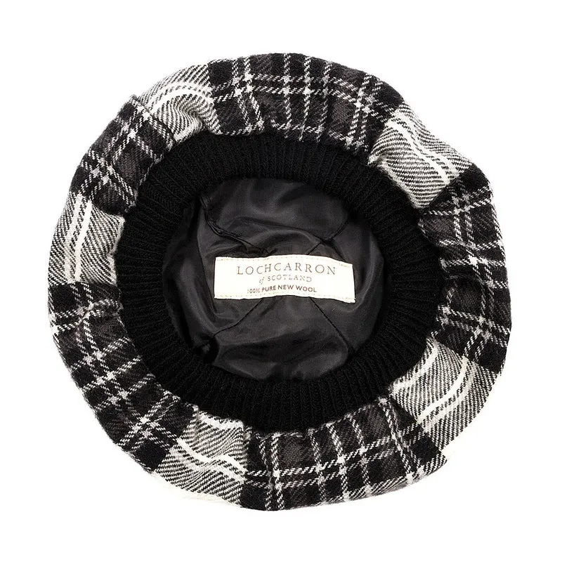 Chapeau Tam O'Shanter en Laine d'Agneau Stewart Dress gris LOCHCARRON OF SCOTLAND