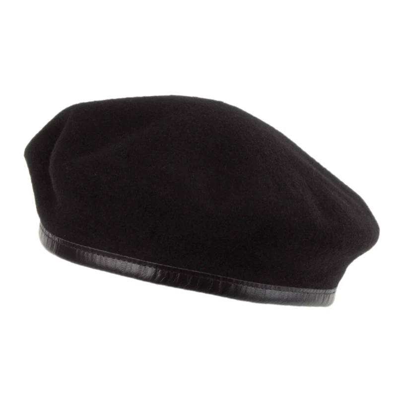 Béret Militaire Français en Laine Mérinos noir HÉRITAGE PAR LAULHÈRE