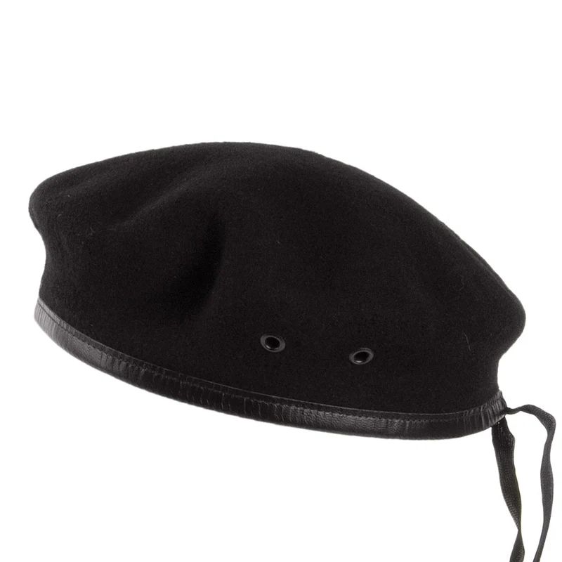 Béret Militaire Français en Laine Mérinos noir HÉRITAGE PAR LAULHÈRE