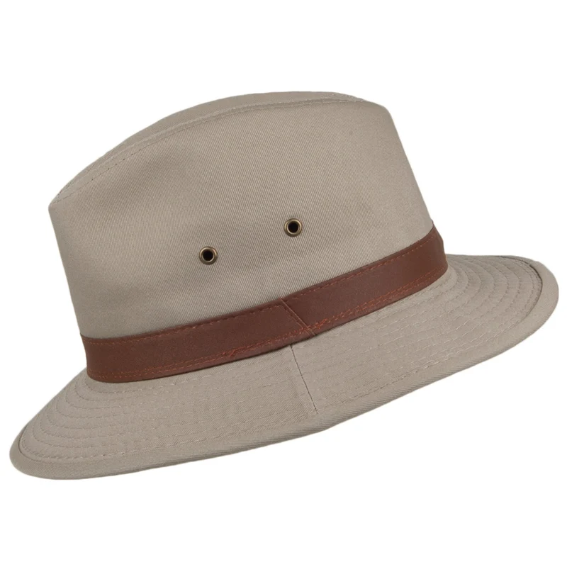 Chapeau Safari en Coton Hydrofuge khaki DORFMAN PACIFIC