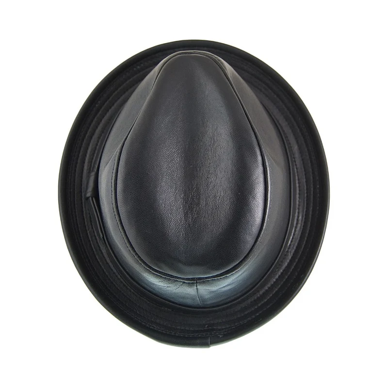 Chapeau Trilby en Cuir noir NEW YORK HAT CO.