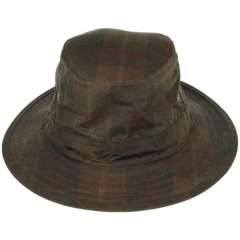 Chapeau Traveller en Coton Ciré à Carreaux marron FAILSWORTH
