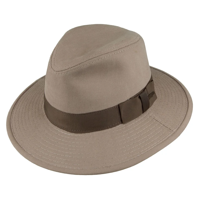 Chapeau Fedora Safari en Coton khaki INDIANA JONES