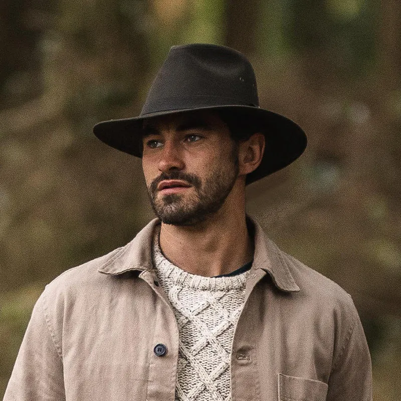 Chapeau Fedora Safari en Toile Cirée olive JAXON & JAMES