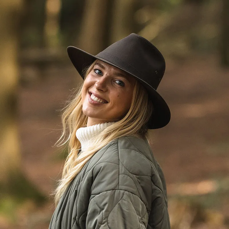 Chapeau Fedora Safari en Toile Cirée olive JAXON & JAMES