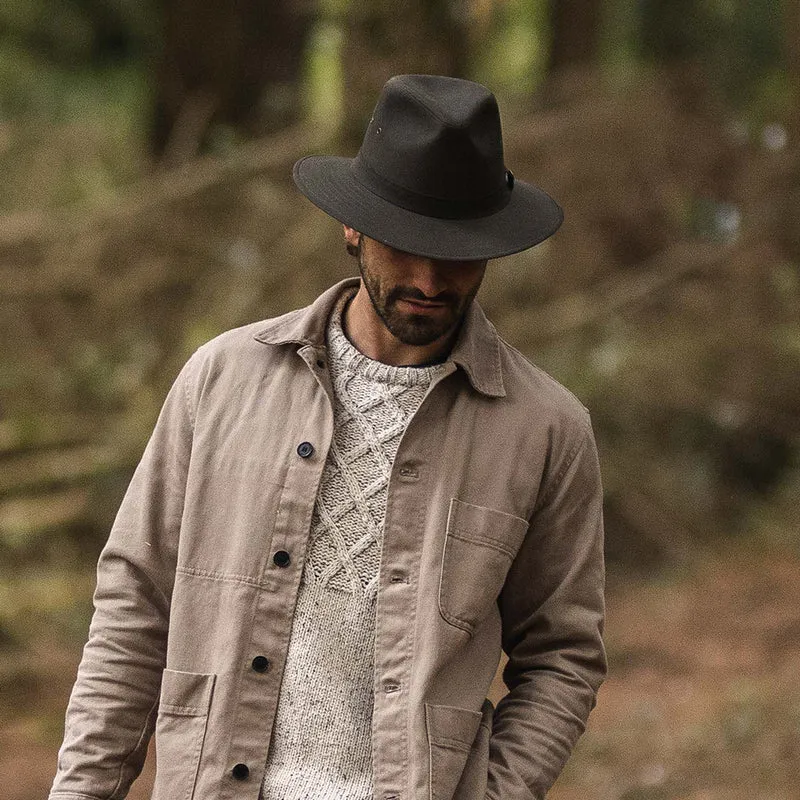 Chapeau Fedora Safari en Toile Cirée olive JAXON & JAMES