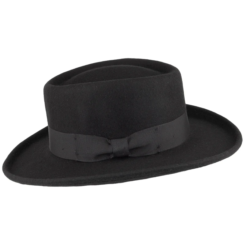 Chapeau Gambler en Laine Feutrée Déformable noir JAXON & JAMES
