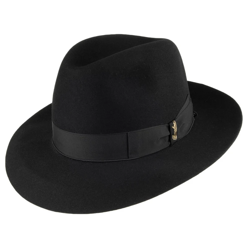 Chapeau Fedora en Fourrure Feutrée Avalon noir BORSALINO