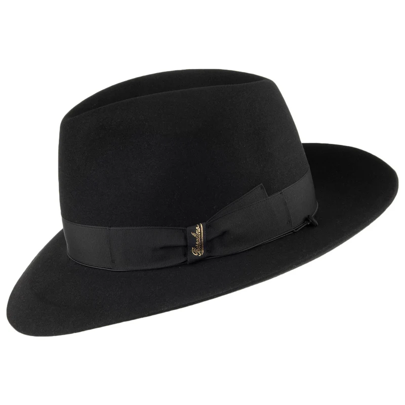 Chapeau Fedora en Fourrure Feutrée Avalon noir BORSALINO
