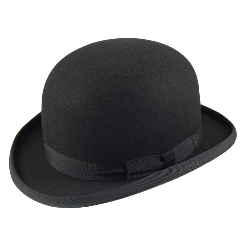 Chapeau Melon en Laine Feutrée noir CHRISTYS
