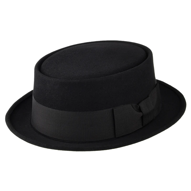 Chapeau Pork Pie en Fourrure Feutrée Monk noir CHRISTYS