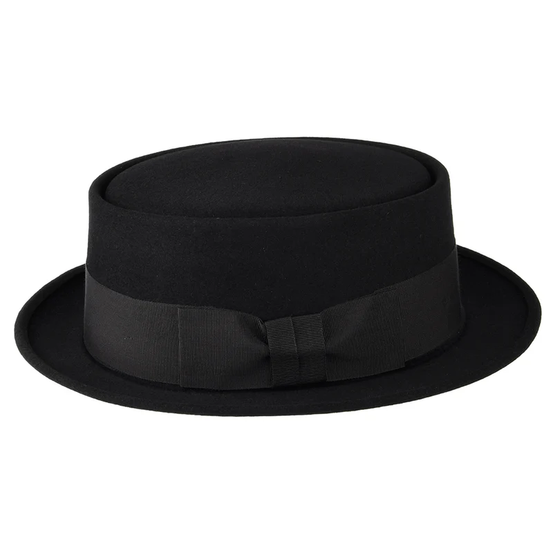 Chapeau Pork Pie en Fourrure Feutrée Monk noir CHRISTYS