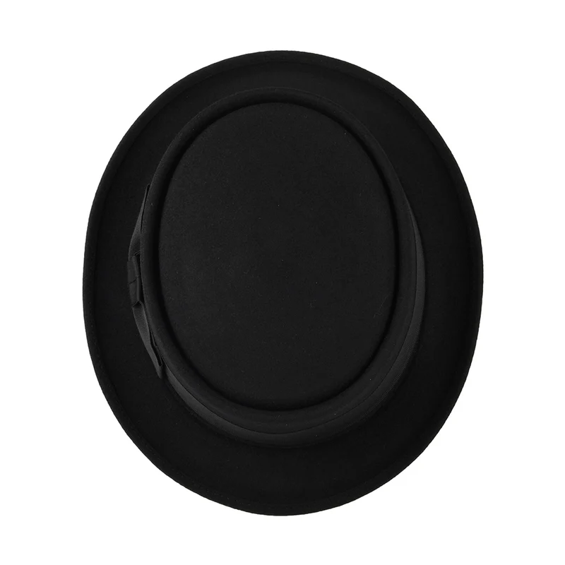 Chapeau Pork Pie en Fourrure Feutrée Monk noir CHRISTYS