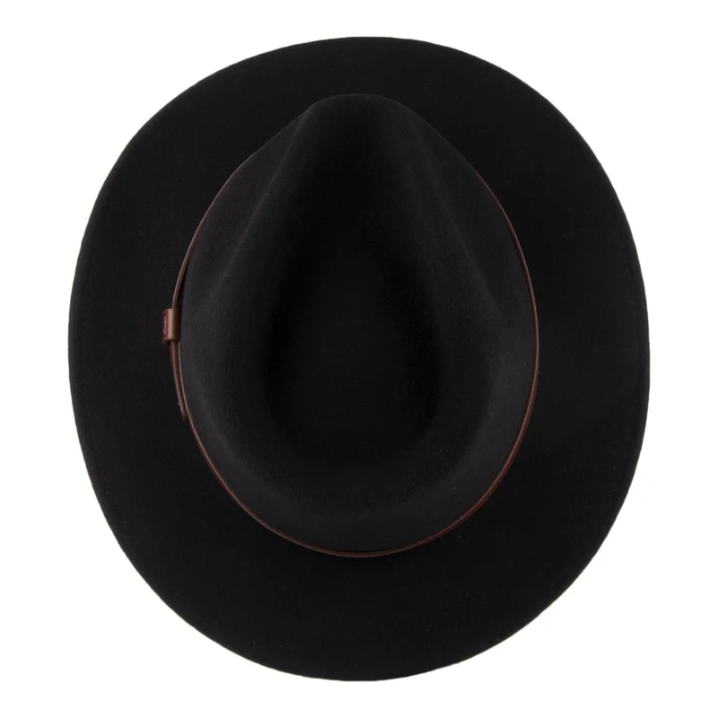 Chapeau Fedora Messer noir à Bandeau marron BRIXTON