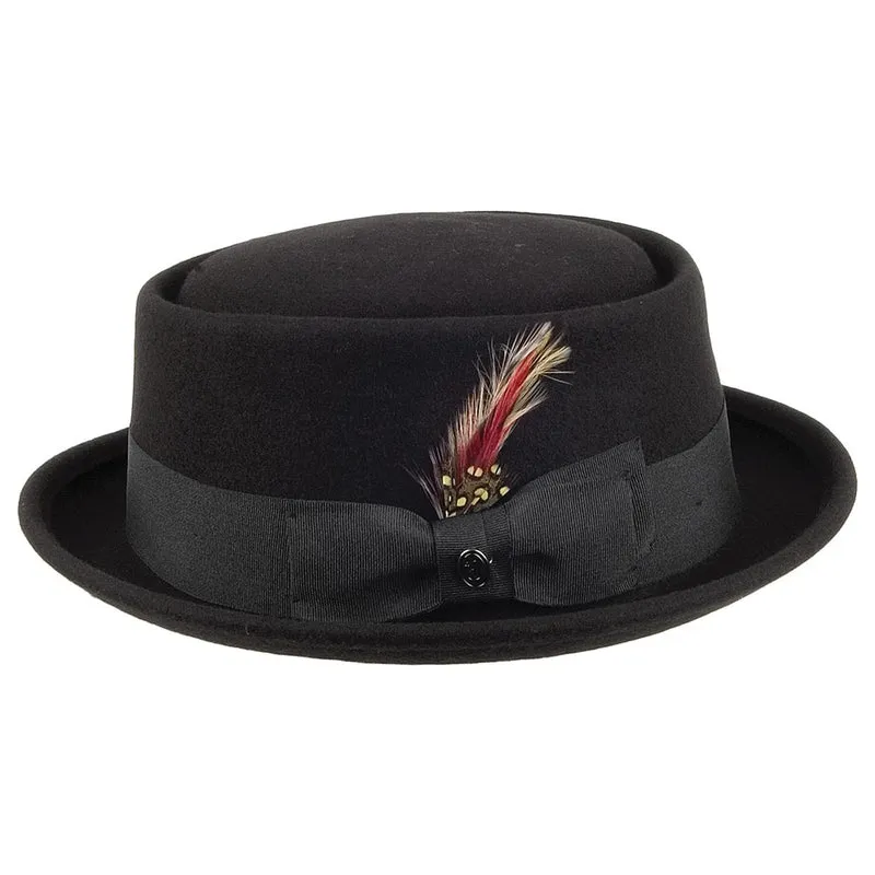 Chapeau Pork Pie en Laine noir JAXON & JAMES