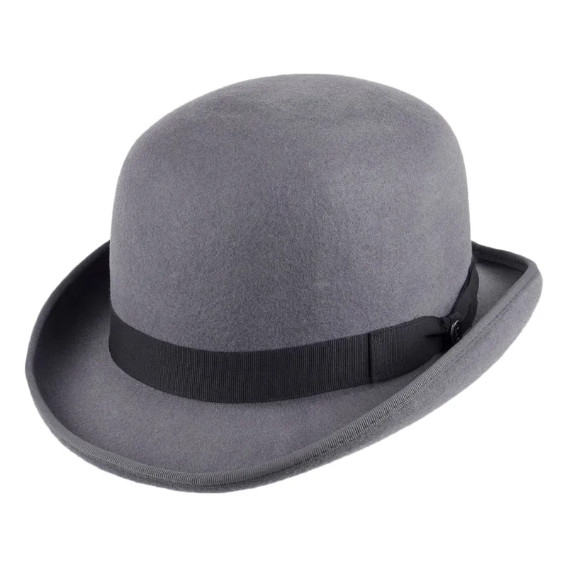 Chapeau Melon Anglais en Laine Feutrée gris JAXON & JAMES