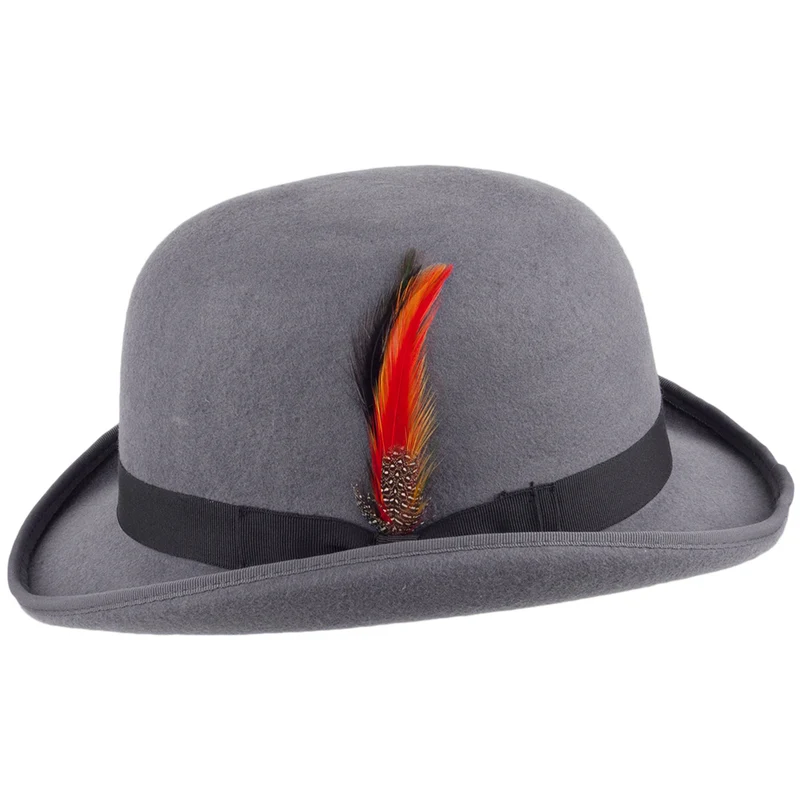 Chapeau Melon Anglais en Laine Feutrée gris JAXON & JAMES