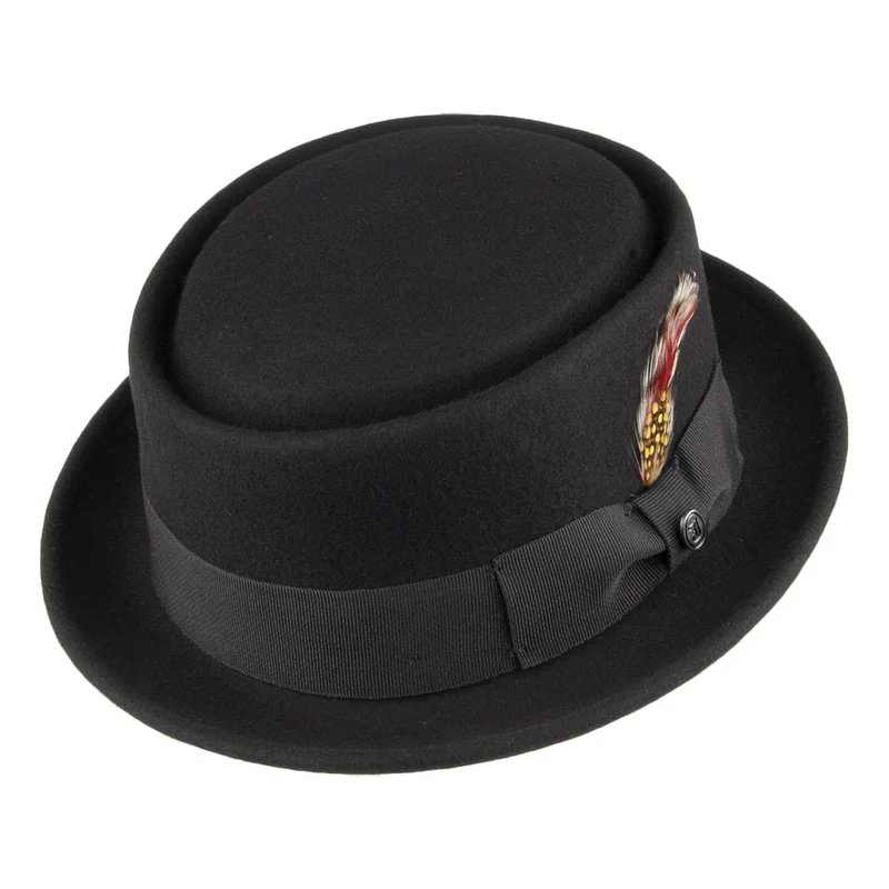 Chapeau Pork Pie en Laine Déformable noir JAXON & JAMES